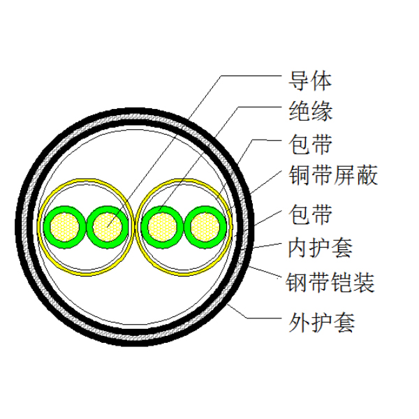 ͭо����ϩ��Եͭ���ư������� �ִ���װ������ϩ�������������-DJYP2V22-300/500V